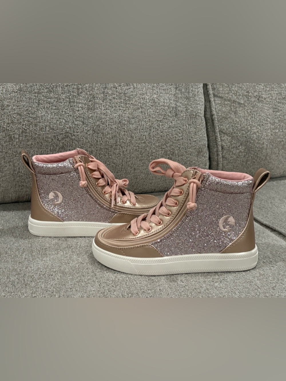 Billy Metallic Rose Gold Unicorn High-Top Toddlers Sneakers